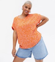 Vero Moda Curves Orange Leopard Print Blouse